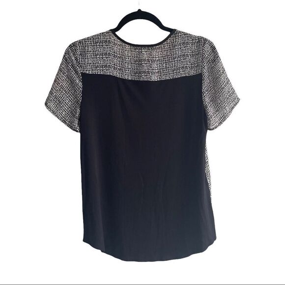 Daniel RAINN Black & White Short Sleeve Embellished Blouse XS - Picture 3 of 4